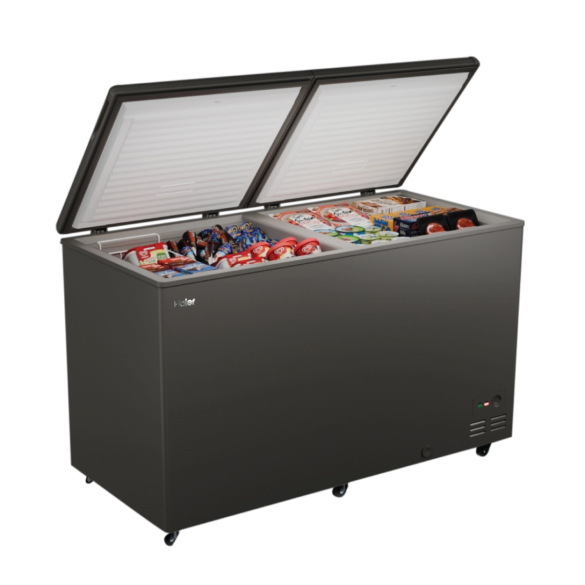 Haier 510 Ltr Double door- Embossed Titanium Grey colour Convertible Hard top Freezer